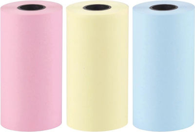 Hurtel Set of colorful paper rolls for the HURC9 cat mini thermal printer - 3 pcs.