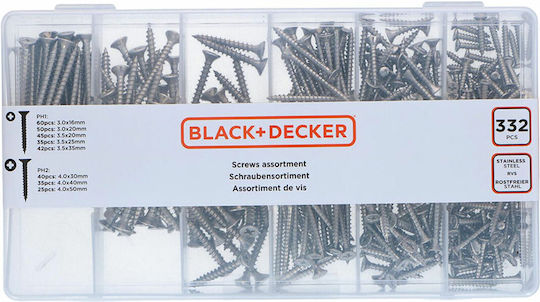 Black & Decker Wood Bolts Inox 332pcs