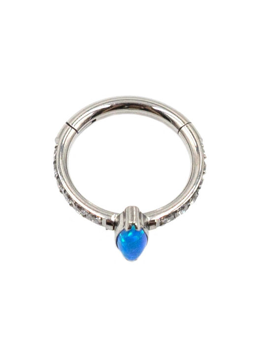 Poco Loco Body Earring Hoop Titanium with Stones