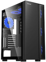 Spacer SPCS-GC-ICE-HERO Gaming Midi Tower Κουτί Υπολογιστή με Πλαϊνό Παράθυρο Μαύρο