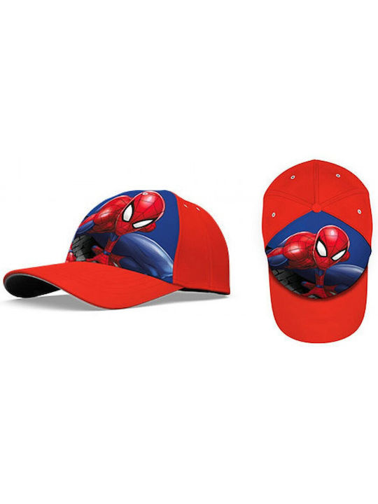 Marvel Παιδικό Καπέλο Jockey Υφασμάτινο Spiderman Κόκκινο
