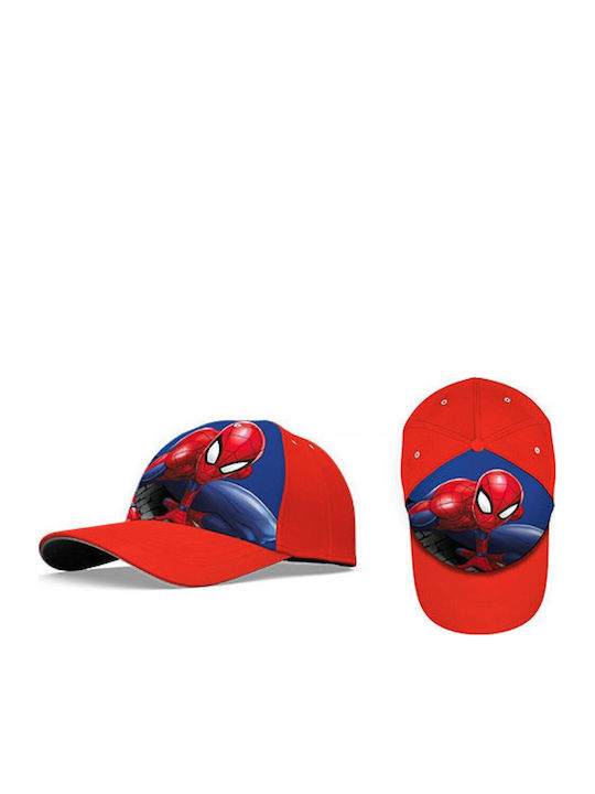 Marvel Παιδικό Καπέλο Jockey Υφασμάτινο Spiderman Κόκκινο