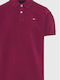 Funky Buddha Bluza Bărbătească cu Mânecă Scurtă Polo Magenta Purple