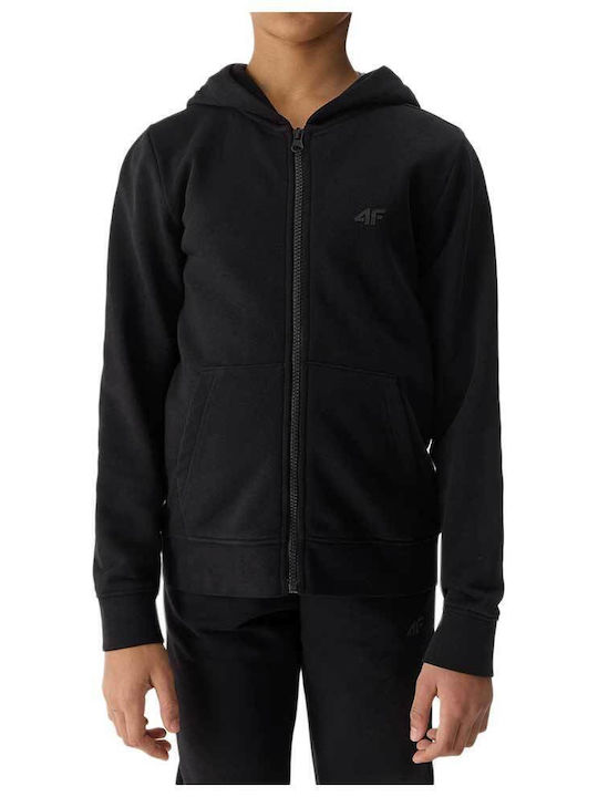 4F Kids Cardigan Cotton with Hood Black