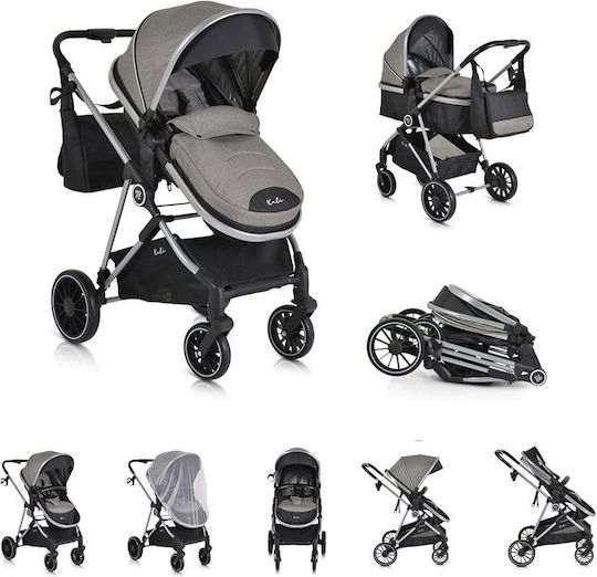 Moni Kali Adjustable 2 in 1 Baby Stroller Suitable for Newborn Grey