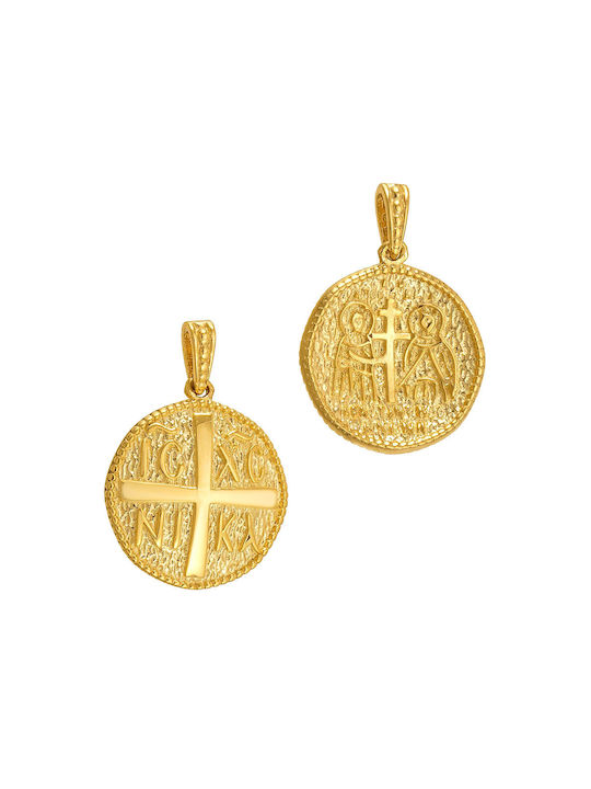 Pendant Kids Talisman Double Sided Constantine from Gold 14K AMU090TH5