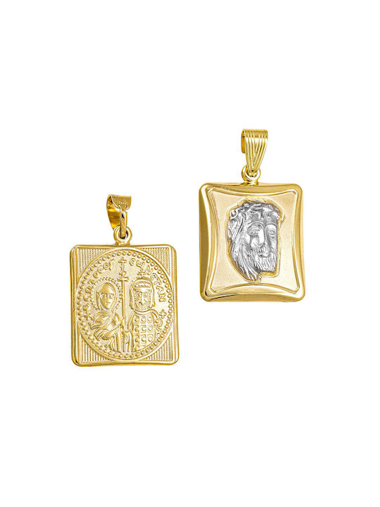 Pendant Kids Talisman Double Sided Constantine from Gold 14K AMU120TH6