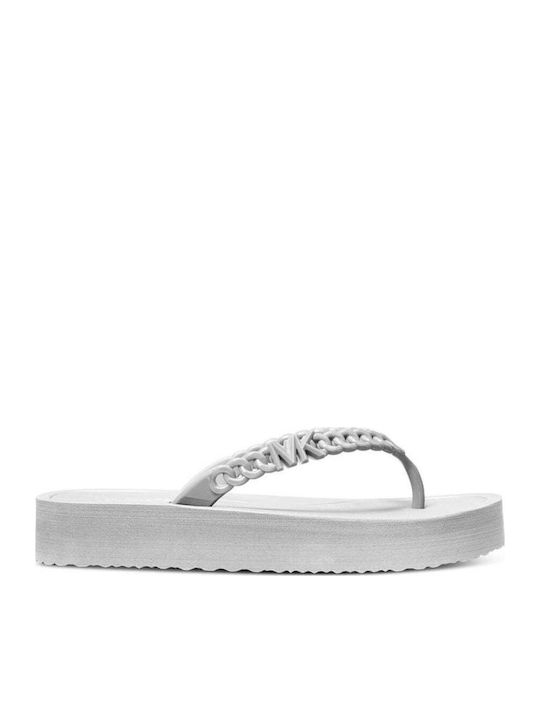 Zaza Platform Flip Flops Σαγιονάρες με Πλατφόρμα σε Λευκό Χρώμα