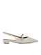 Leather Pointy Slingback Ballerinas Beige