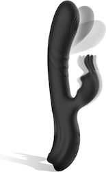 Black&silver Jamie Wiederaufladbarer Silikon Kaninchen Stimulator Schwarz