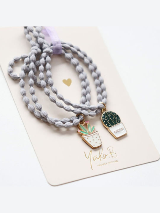 Yuko.B Σετ Παιδικά Λαστιχάκια Γκρι 2τμχ