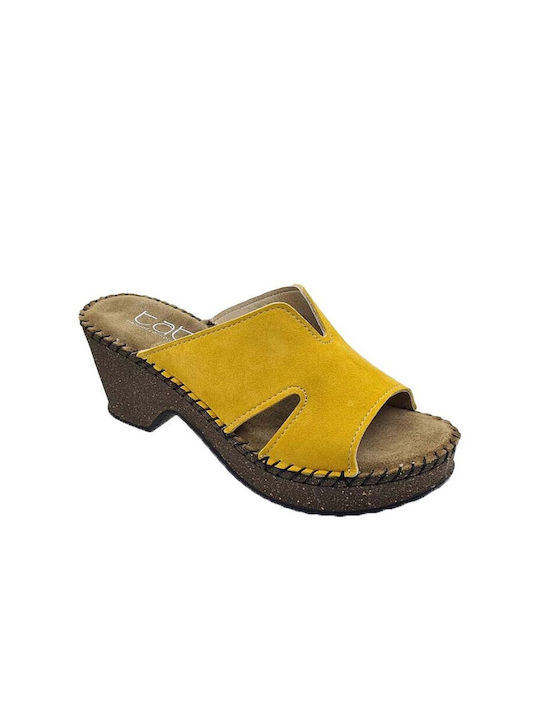 Tatoo Tb 6000 Heel Leather Mules Yellow