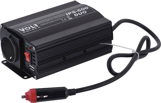 Volt Polska Inverter für Autos Modifizierte Sinuswelle zur Umwandlung von 12V DC in 230V AC mit 1xUSB