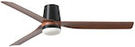 Faro Barcelona Punt Ceiling Fan 130cm with Light and Remote Control Brown