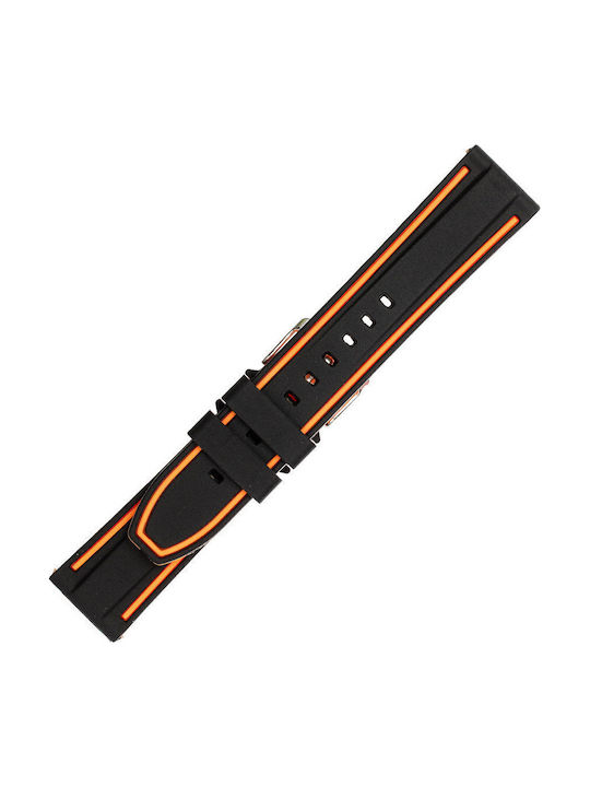 Rubber Strap Black Orange 20mm Kostelo