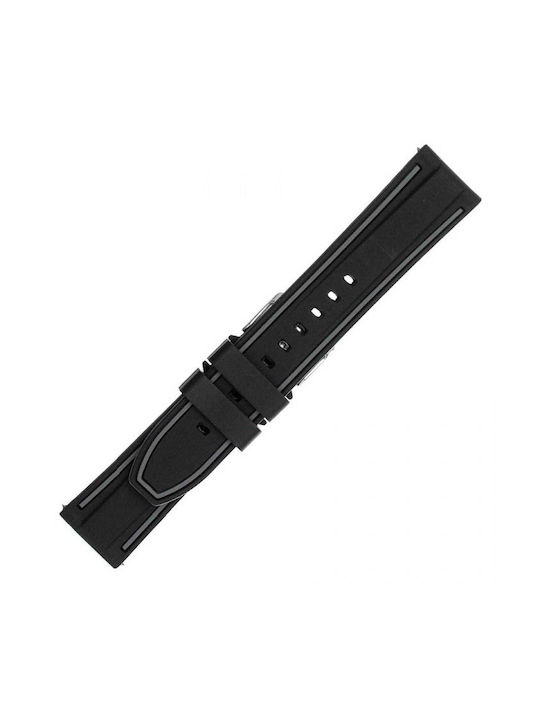 Gummiarmband Schwarz Grau 26mm Kostelo