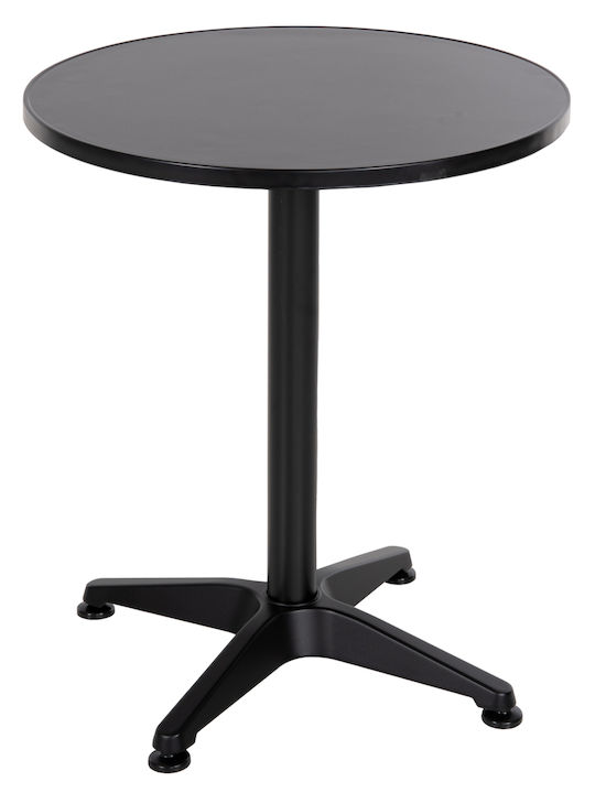 Outdoor Dinner Free Standing Metal Table Black 60x60x70cm