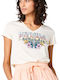 Rip Curl Women's T-shirt with V Neckline Ecru