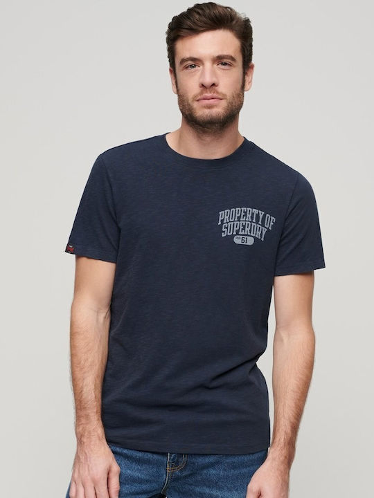 Superdry Ανδρικό T-shirt Κοντομάνικο Σκούρο Μπλε
