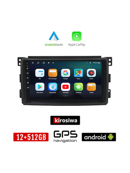 Kirosiwa Ηχοσύστημα Αυτοκινήτου για Smart ForFour / ForTwo 2004-2007 (Bluetooth/USB/WiFi/GPS/Apple-Carplay/Android-Auto) με Οθόνη Αφής 9"