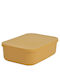 Plastic Storage Box with Lid Yellow 25x17.5x7.6cm 1pcs