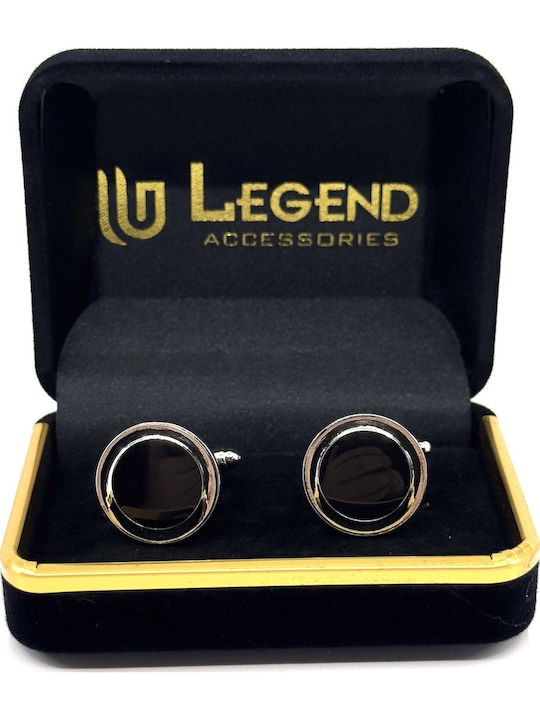 Legend Accessories Cufflinks from Silver in Black Color