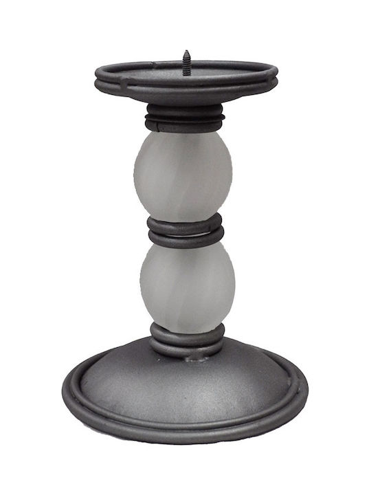Candle Holder Metal in Gray Color 13x18cm 1pcs