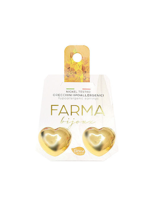 Farma Bijoux Vergoldete Ohrringe Subalgesia Hearts 20mm