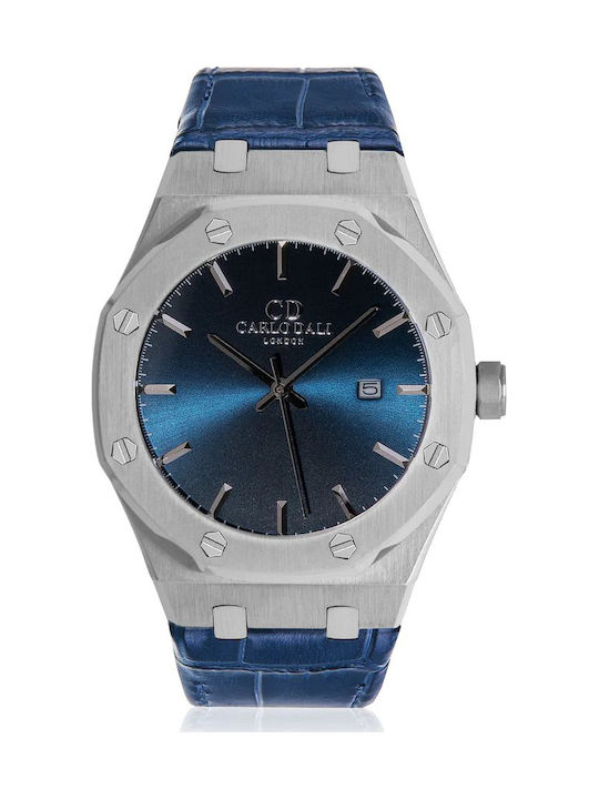 Carlo Dali Classic Fusion Blaues Meer Lederarmband Uhr Cd.wa.0114.0220.bl.01