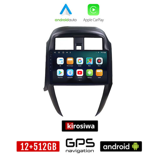 Kirosiwa Ηχοσύστημα Αυτοκινήτου για Nissan Sunny / Almera 2015-2016 (Bluetooth/USB/AUX/WiFi/GPS/Apple-Carplay/Android-Auto) με Οθόνη Αφής 10"
