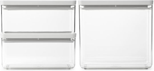 Brabantia Комплект 3 Бройки Вази За Обща Употреба с Капак Пластмасови Сиви 1500мл 3 Бройки
