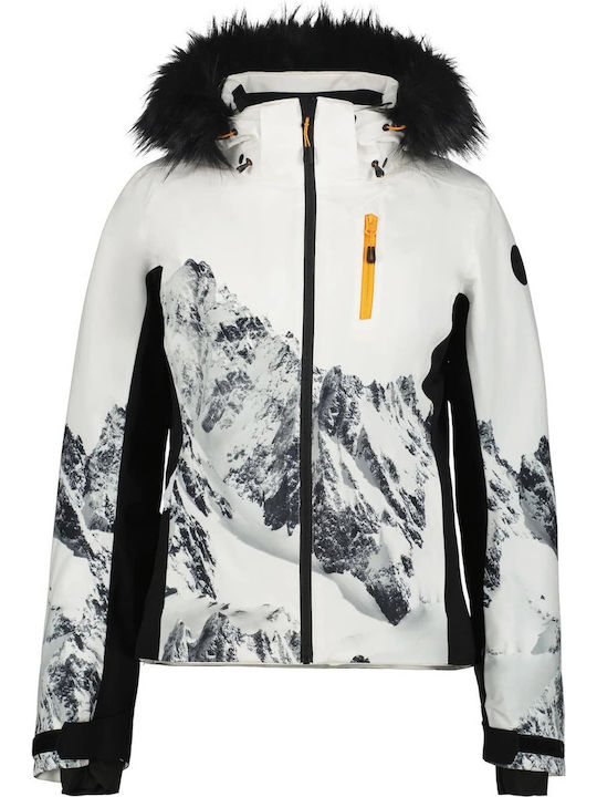 Icepeak 453123585-980 Γυναικείο Μπουφάν για Σκι & Snowboard Λευκό