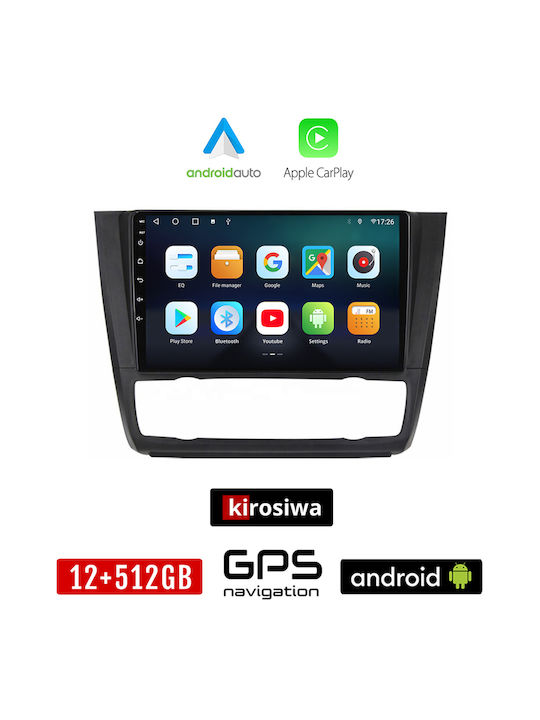 Kirosiwa Sistem Audio Auto pentru BMW E81 / E82 / E87 2004-2013 (Bluetooth/USB/WiFi/GPS/Apple-Carplay/Android-Auto) cu Ecran Tactil 9"