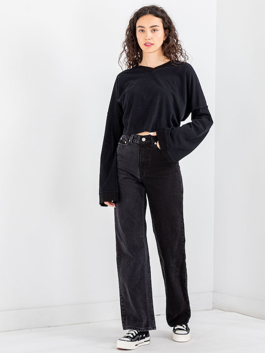 Echo Jean Damă High Rise Fit Regular Negru