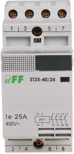 F&F Ρελέ Ράγας 25A με Τάση 24V