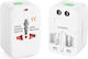 All In 1 EU + AU + UK + US Plug World Universal Travel Socket Adapter White