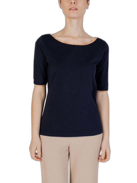 Martini Sommerlich Damen Baumwolle Bluse 3/4 Ärmel Blau