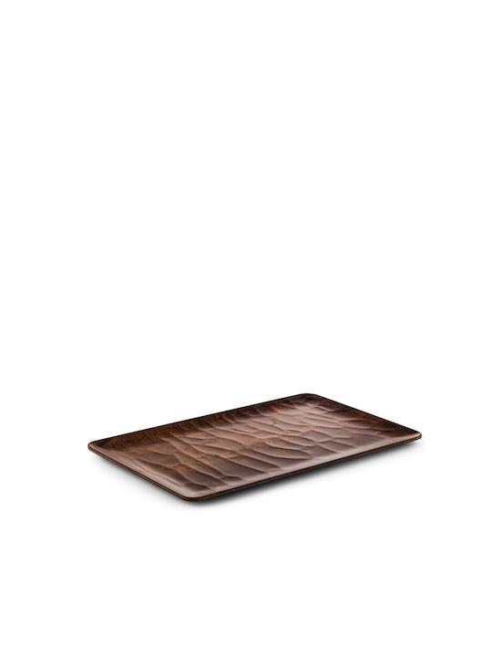 Espiel Hybrid Serving Platter Rectangular Plastic Chestnut 17.6x32.5cm