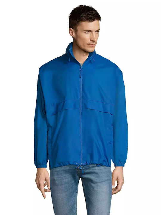 Sol's Men's Jacket Waterproof and Windproof blue