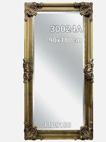 Besty Decor 30024A Wandspiegel Rechteckig Gold 180x90cm