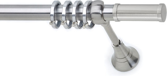 Anartisi Metallisches Vorhangstangen S20 Double mit Stange Φ25mm 160cm Nickel Satin