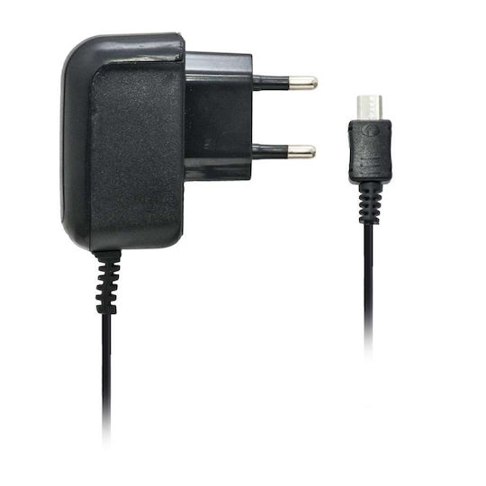 Forever Φορτιστής με Ενσωματωμένο Καλώδιο micro USB Μαύρος (89326800)