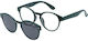 Apel Visual Care 3013 Green Reading Glasses Green Magnetic Clip-On Sunglasses & Case +2.00 1 Piece