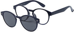 Apel Visual Care 3013 Blau Presbyopie Brille Blau Magnetische Clip auf Sonnenbrille & Etui +1.50 1 Stück