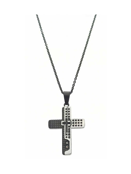 Cross necklace Slevori Black Steel Bkss-0106.sbk