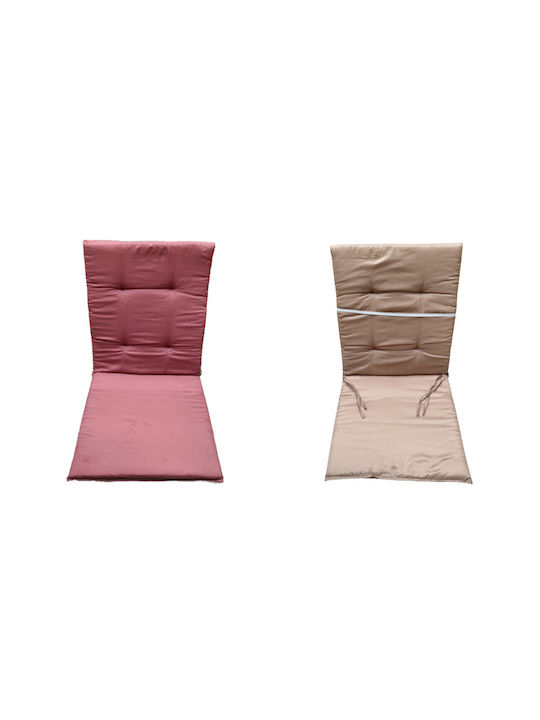 JGS S.A. Garden Chair Cushion with Backrest Burgundy Light and Beige 91x43cm