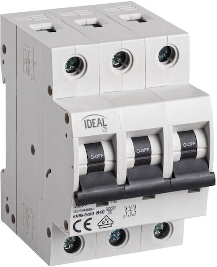 Ideal Τριπολικός Μεταγωγικός Διακόπτης Ράγας 400V 40A