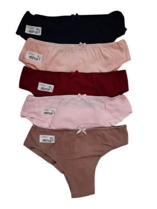 Sexen Bumbac Femei Brazilia MultiPack fără cusături Brown/Pink/Orange/Black