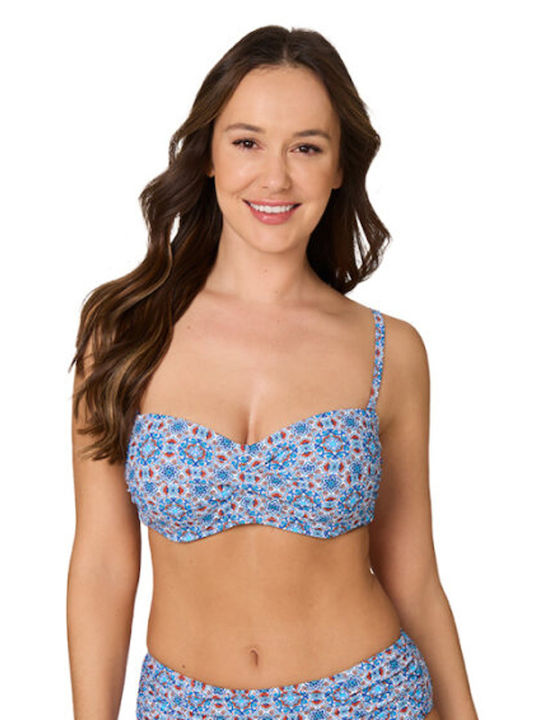 Strapless Bikini Top με Ενίσχυση Μπλε