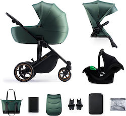 Kinderkraft Adjustable 3 in 1 Baby Stroller Suitable for Newborn Dark Green 12kg